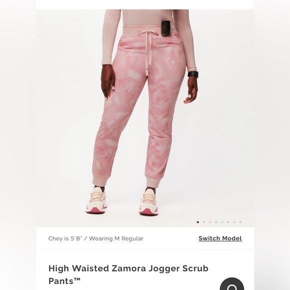 FIGS - SMALL - PINK MARBLE JOGGERS *never worn* - Picture 1 of 8